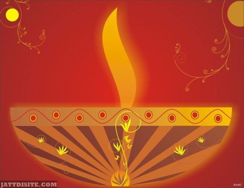 Big Deepak Greeting Card For Diwali