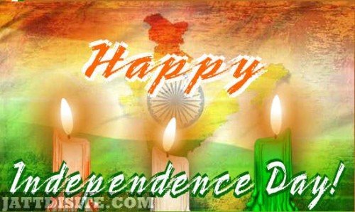 Tri Colour Candels Happy Independence Day