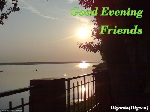 Good Evening Friends Sunset Graphic
