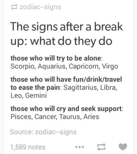 The signs after Breakup Quote
