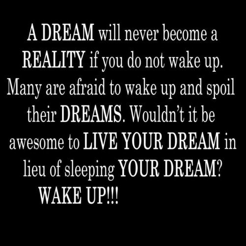 A Dream Will Never Become A Reality If You Do Not Wake Up