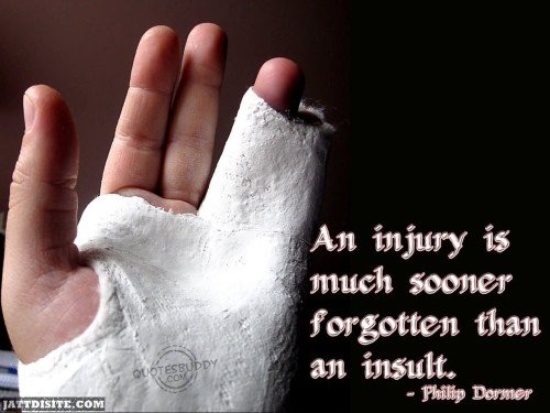 An Injury Is Much Sooner Forgotten Than An Insult Graphic