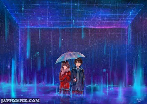 Anime Couple In Rain
