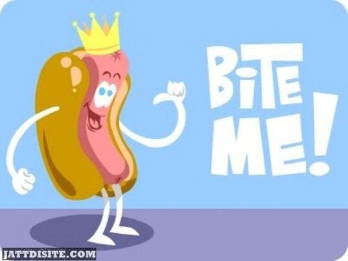 Bite Me Hot Dog Graphic