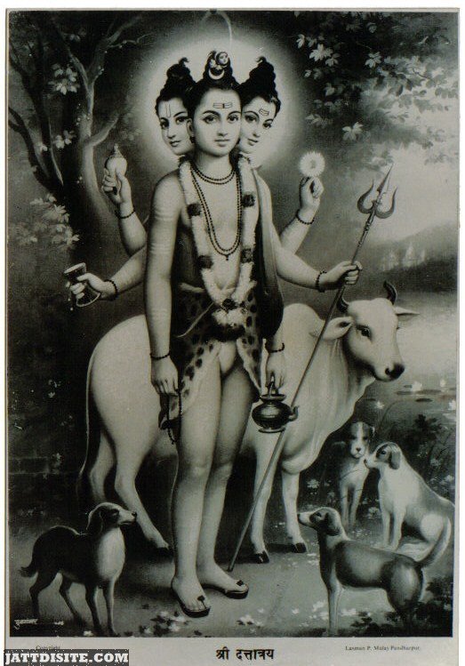 Black And White Picture Of Dattatreya Jayanti 