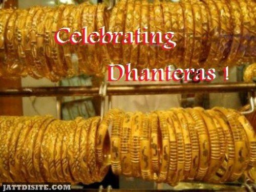 Celebrating Dhanteras Golden Bangles Graphic