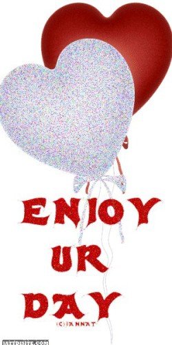 Enjoy your day with lovely shiny red and white heart shaped balloons