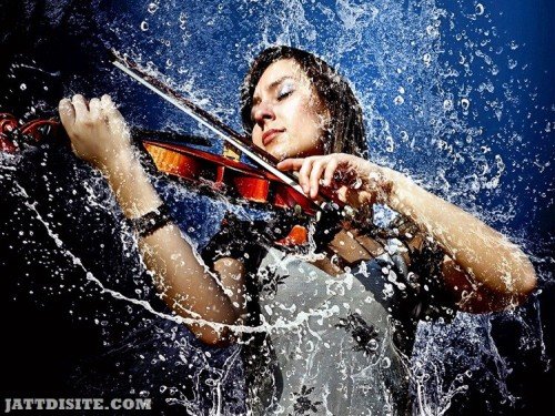 Girl Playing In Rain