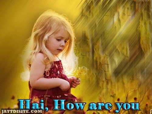 Hai How Are You Little Girl Graphic