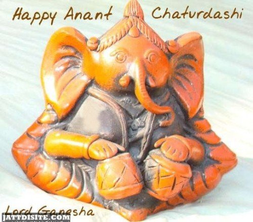Happy Anant Chaturdashi Lord Ganesha Graphic