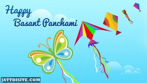 Happy Basant Panchami Beautiful Kites Graphic