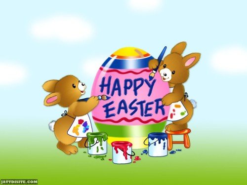Happy Easter Bunnies Wallpaper