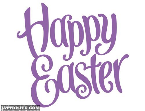 Happy Easter Purple text
