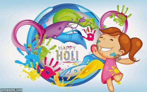 Happy Holi Girly Greeting Card