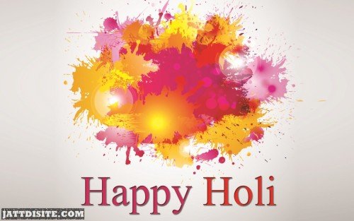 Happy Holi Greeting Card For Share On Facebook