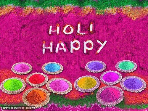 Happy Holi Written On Colors Graphic