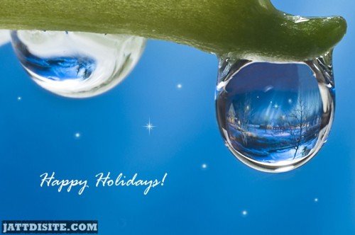 Happy Holidays Awesome Water Drop Graphic