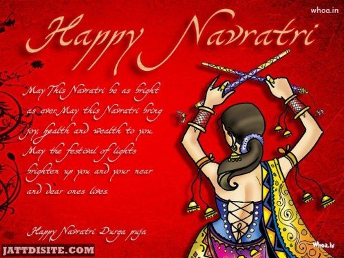 Happy Navratri Red Hd Wallpaper