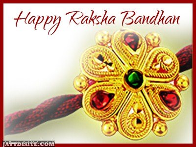 Happy Raksha Bandhan Golden Rakhi Graphic