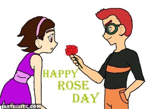 Happy Rose Day Cartoon Graphic
