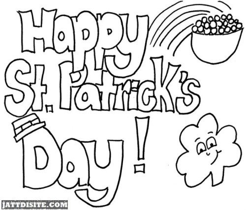 Happy St. Patricks Day Coloring Page Graphic