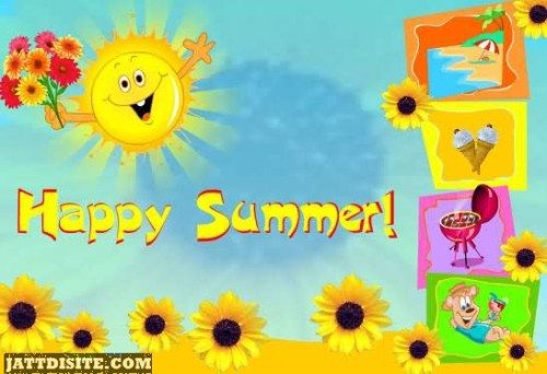 Happy Summer Sun Graphic