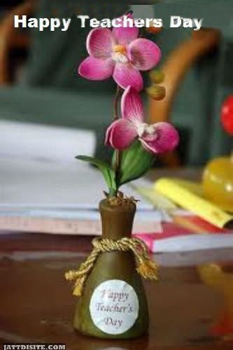 Happy Teachers Day Flower Pot Graphic