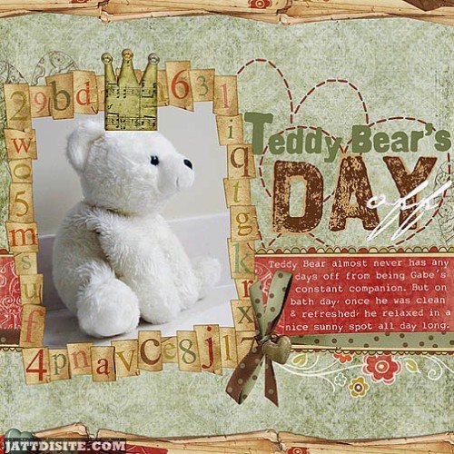 Happy Teddy Bear Day Scrap