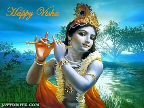 Happy Vishu Lord Krishna