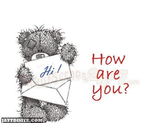 Hi How Are You Envelope Teddy Bear Graphic