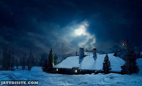 House In Snow