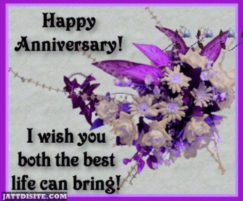 I wish you both happy anniversary beautiful flowers card
