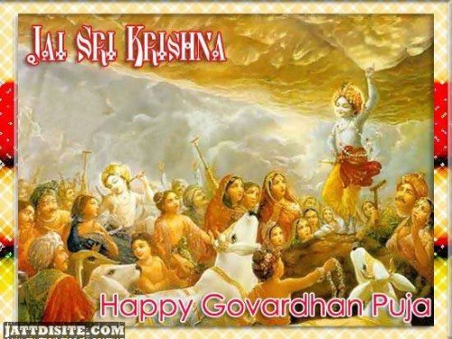 Jai Sri Krishna Happy Govardhan Puja Graphic