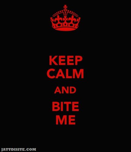 Keep Calm And Bite Me Red Graphic