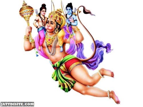 Lord Rama Sit On Shoulder of Hanuman