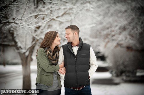 Lovely Couple In Winter Season