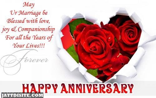 May Ur Marriage Be Blessed With Love Joy And Companionship For All The Years Of Your Lives - Anniversary Quote