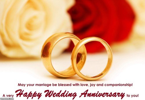 May Your Marriage be Blessed With Love, Joy And Companionship - Anniversary Quote
