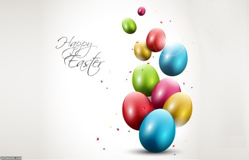 Modern Easter Background With Colorful Eggs