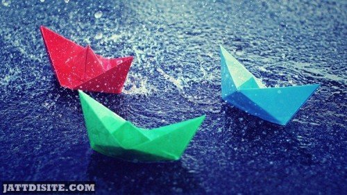 Paper Boat  In Rain