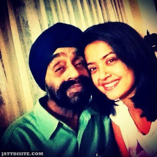 Surveen Chawla With His Papa