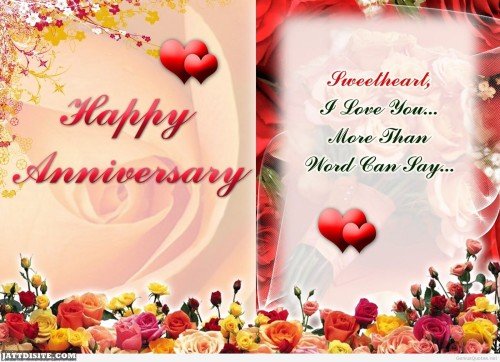 Sweetheart I Love You More Than Word Can Joy - Anniversary Quote