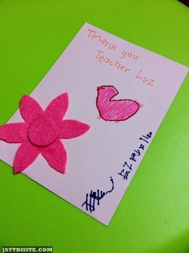 Thank You Teacher Hand Made Greeting Card - Copy