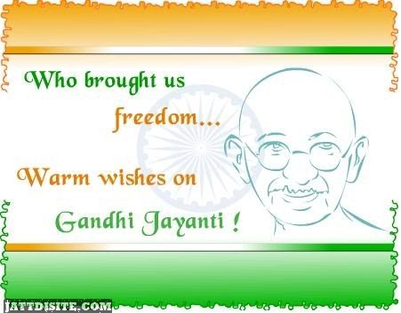 Who Brought Us Freedom Gandhi Jayanti Graphic