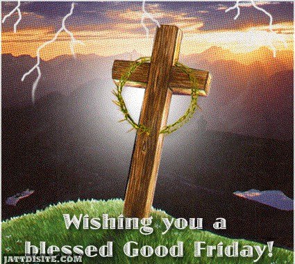 Wishing You A Blessed Good Friday Cross With Wreath