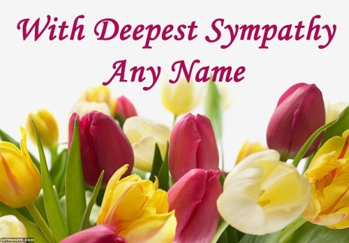 With Deepest Sympathy Any Name Tulips Graphic