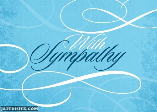 With Sympathy Blue Background Graphic