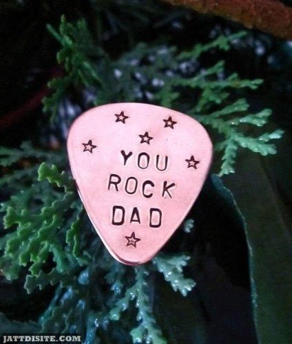 You Rock Dad On Heart Graphic