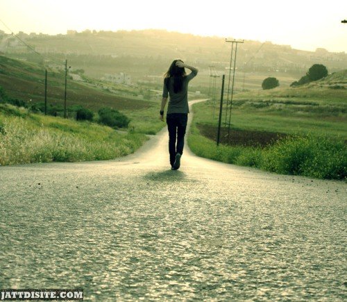 Alone Girl Walking