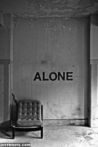 Alone Text On Wall